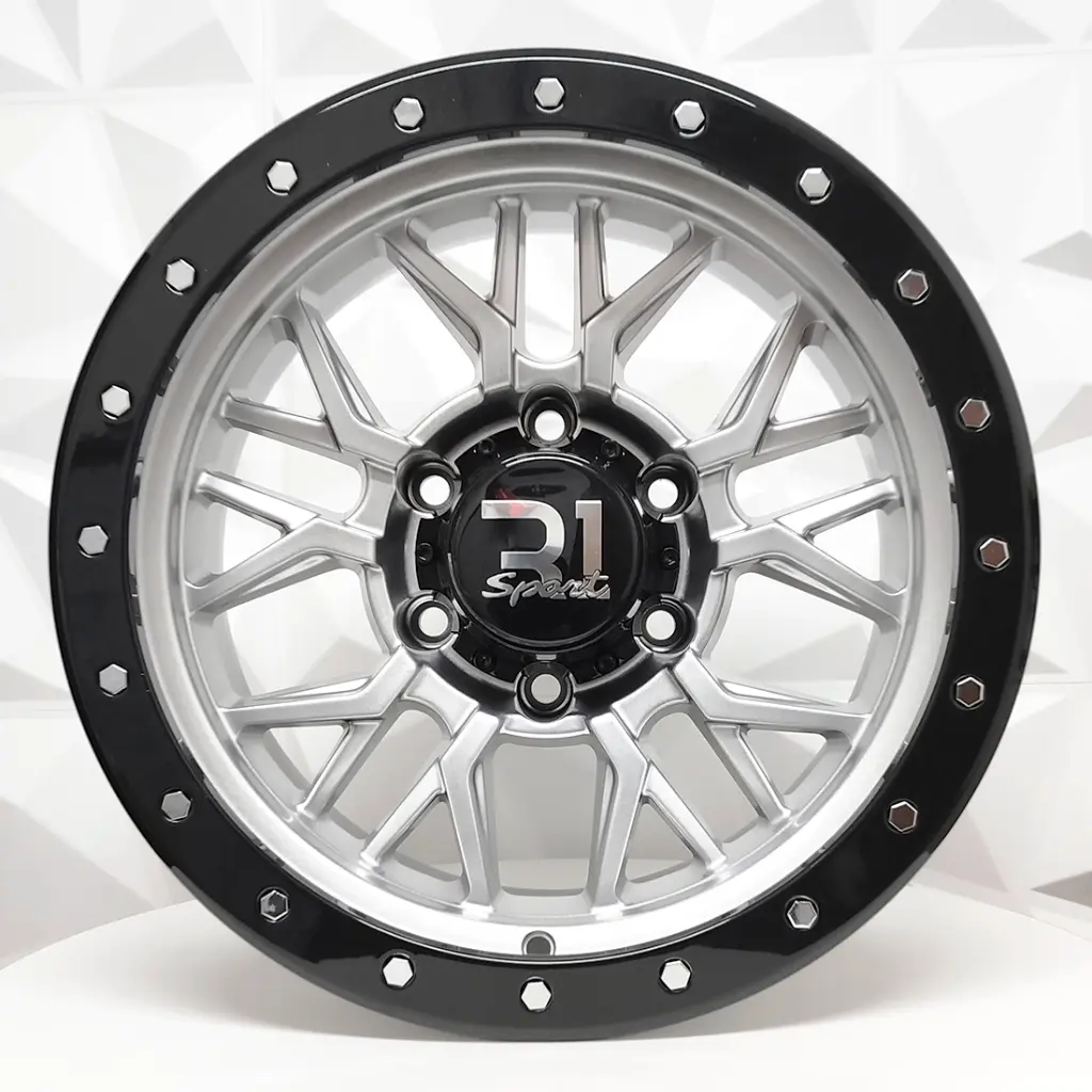 RIN 16X8 6-139.7 R1 SPORT LP125 GREY+BLACK LIP CHROME RIVETS ET-10 CB110