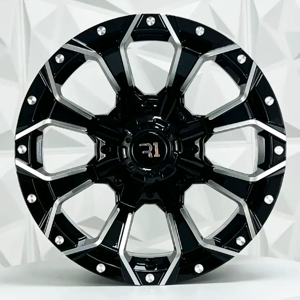 RIN 16X8 6-139.7 R1 SPORT QC827 FU BLACK MILLING ET10 CB106.1