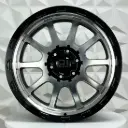 RIN 20X9 6-139.7 R1 SPORT 1207 BLACK MACHINE SPOKE UNDERCUT ET-10 CB106.1